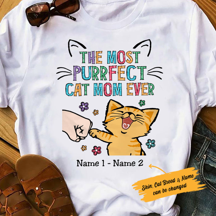 Personalized Purrfect Cat Mom Ever T Shirt MR191 67O53 1