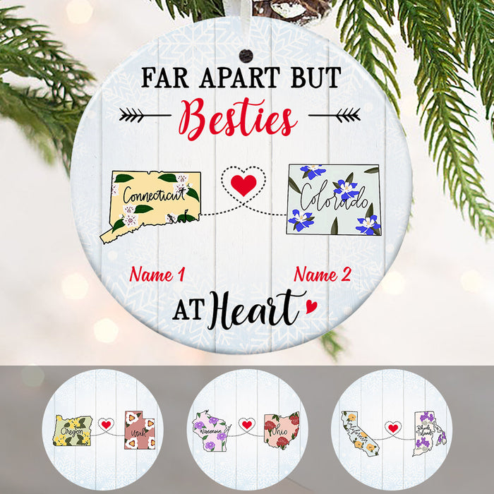 Personalized Besties At Heart Long Distance  Ornament OB94 30O47 1