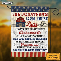Personalized Gift For Family Farmhouse Rules Flag 26230 thumb 1