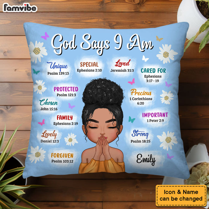 Personalized Gift For Woman Affirmation God Says Pillow 31518 1
