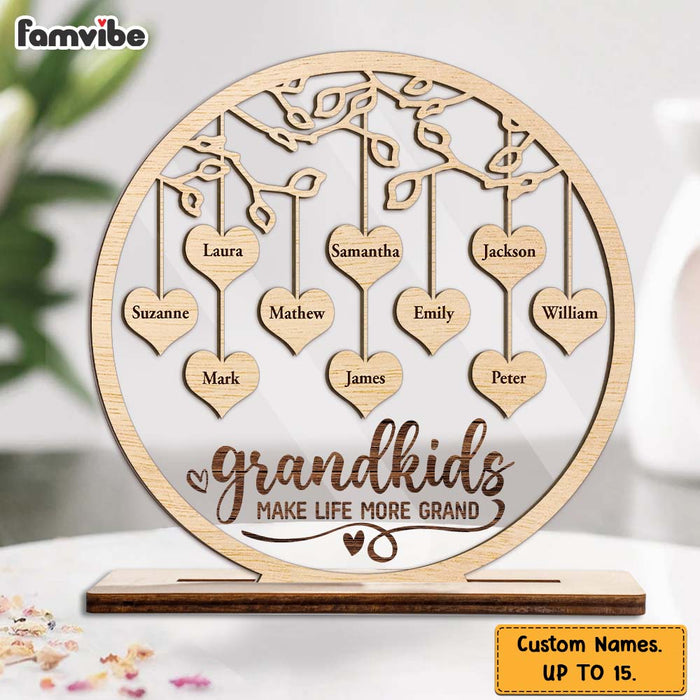 Personalized To Grandma Grandkids Life More Grand Heart Tree Plaque 22737 1