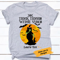 Personalized Halloween Thick Thighs Witch Vibes White T Shirt JL151 74O53 thumb 1