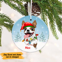 Personalized Boston Terrier Dog Christmas Light  Ornament OB261 95O47 thumb 1