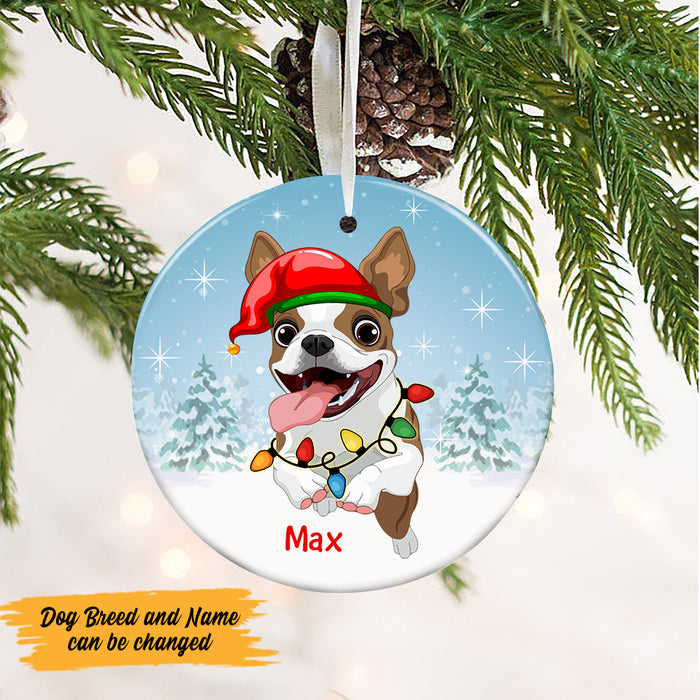 Personalized Boston Terrier Dog Christmas Light  Ornament OB261 95O47 1