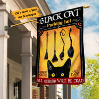 Personalized Black Cat Broom Parking Company Halloween Flag AG133 81O53 thumb 1