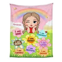 Personalized Inspiring Gift For Granddaughter I Am Kind Flower Garden Blanket 31390 thumb 1
