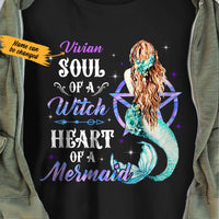 Personalized Mermaid Witch Soul & Heart Halloween T Shirt AG261 95O47 thumb 1