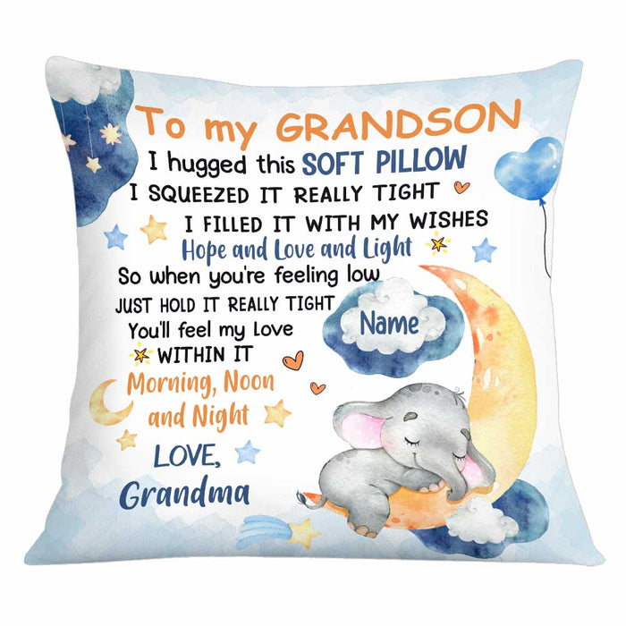 Personalized Mom Grandma Elephant Hug This Pillow FB162 30O34 1