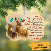 Personalized Once Upon A Time Deer Couple MDF Benelux Ornament NB114 30O60 thumb 1