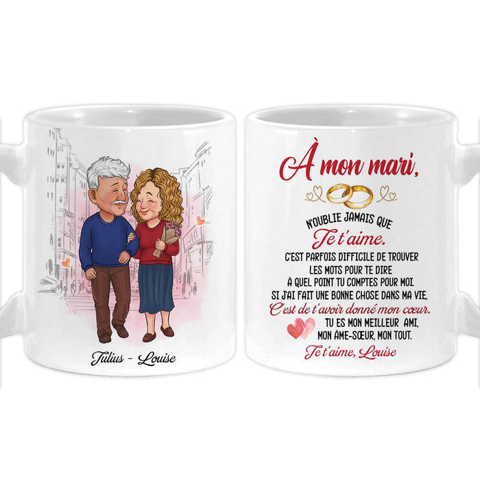Personalized Couple French 'N'oublie Jamais Que Je t'aime' Mug 30831 1