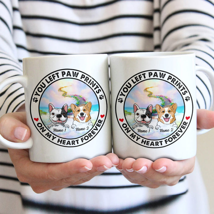 Personalized You Left Paw Prints on My Heart Dog Memorial Mug AP33 67O53 1
