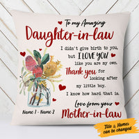 Personalized Daughter In Law Flower Pillow MR33 81O53 (Insert Included) thumb 1