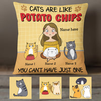 Personalized Cat Around Girl Pillow JR201 65O36 (Insert Included) thumb 1