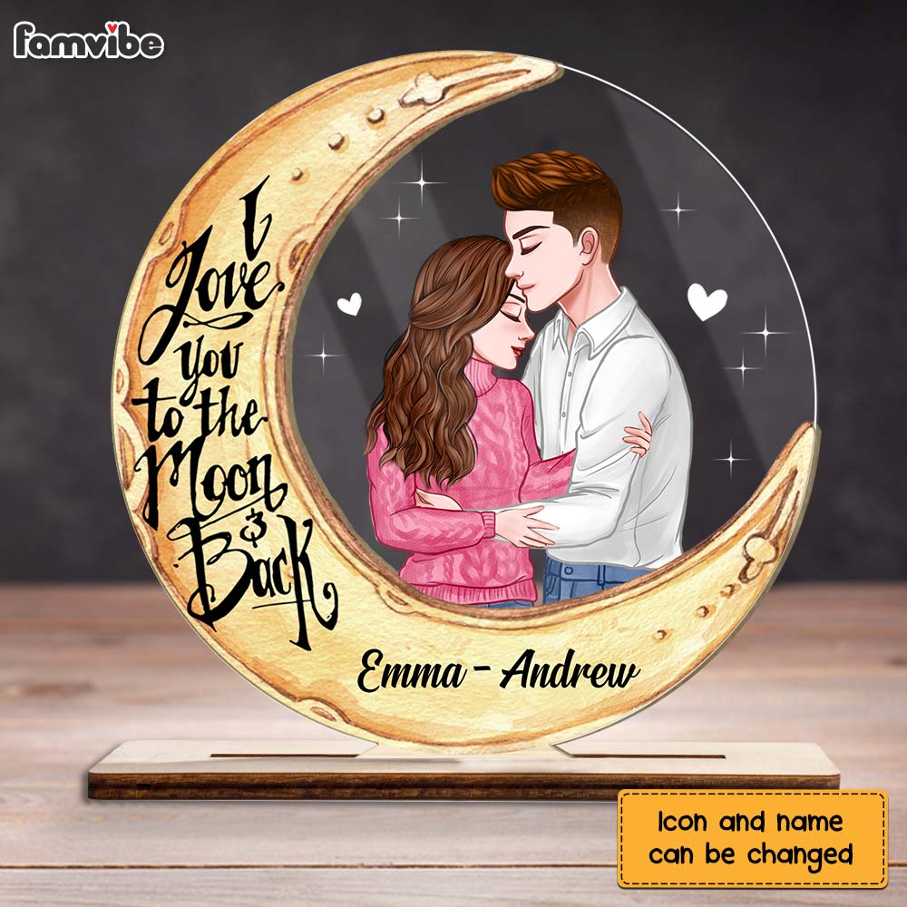 Personalized Couple Love You To The Moon And Back Plaque 22720 Primary Mockup