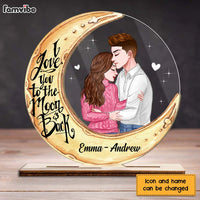 Personalized Couple Love You To The Moon And Back Plaque 22720 thumb 1
