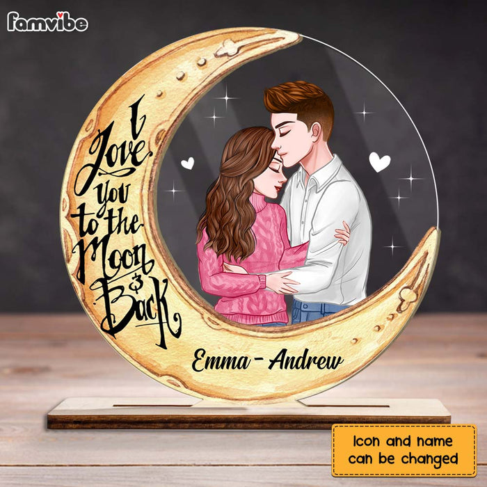 Personalized Couple Love You To The Moon And Back Plaque 22720 1