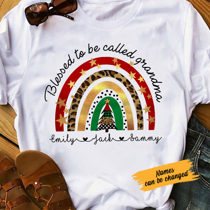 Personalized Blessed To Be Called Grandma Christmas T Shirt OB302 30O58 1