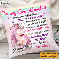 Personalized Unicorn To Granddaughter Hug This Pillow AG311 58O47 thumb 1