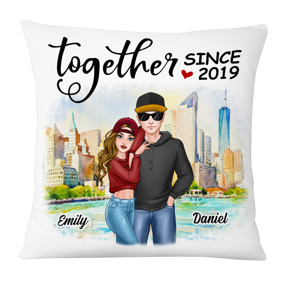 Personalized Couple Together Since Pillow DB173 30O53 Primary Mockup