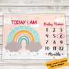 Personalized Pastel Rainbow Baby Girl Milestone Today I Am Blanket OB223 67O57 1