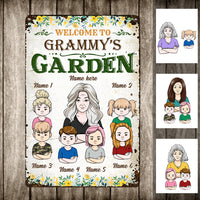 Personalized Mom Grandma Garden Metal Sign JN301 26O36 thumb 1