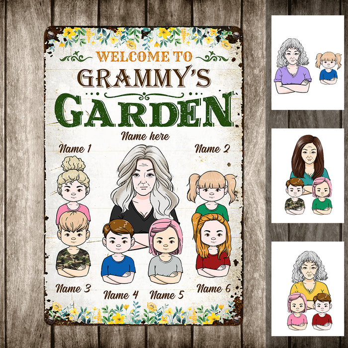 Personalized Mom Grandma Garden Metal Sign JN301 26O36 1
