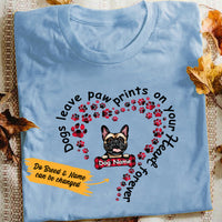 Personalized Dog Leaves Paw Prints T Shirt MR151 95O36 thumb 1