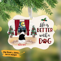 Personalized Life Is Better With Dog Christmas MDF Benelux Ornament NB91 30O53 thumb 1