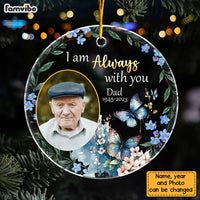 Personalized Memorial Butterflies Gift I'm Always With You Circle Ornament 30065 thumb 1