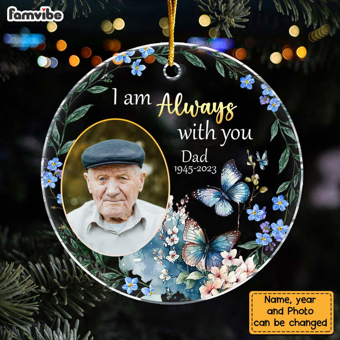Personalized Memorial Butterflies Gift I'm Always With You Circle Ornament 30065 1
