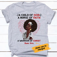 Personalized BWA Nurse A Child Of God T Shirt AG281 95O53 thumb 1