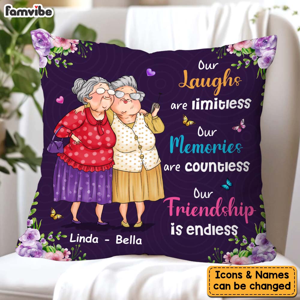 Personalized Gift For Old Friends Our Friendship Is Endless Pillow 30859 Primary Mockup