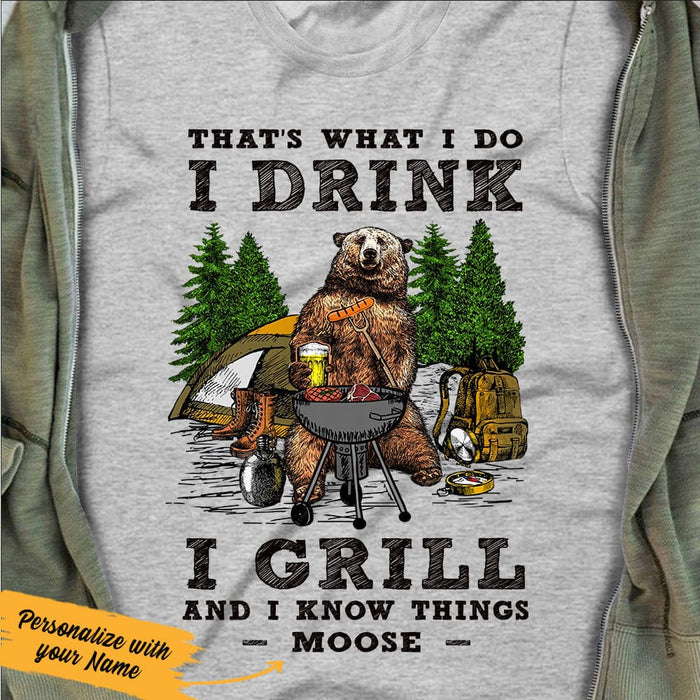 Personalized Camping Bear  White T Shirt JN56 95O61 1