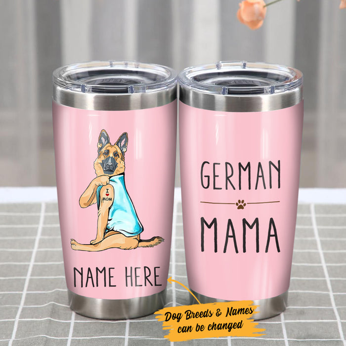 Personalized Dog I Love Mom Steel Tumbler  DB152 81O36 1