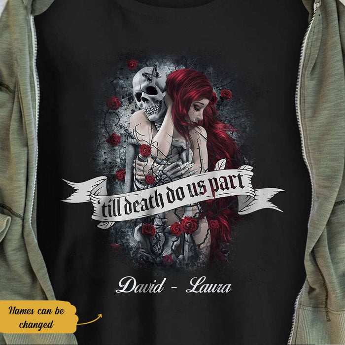 Personalized Skull Husband & Wife T Shirt JN173 87O58 1