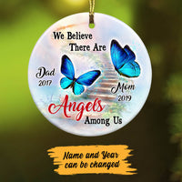Personalized Memorial Mom Dad Butterfly Heaven Ornament OB243 99O60 thumb 1