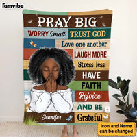 Personalized Daughter Inspirational Pray Big Worry Small Blanket 30022 thumb 1