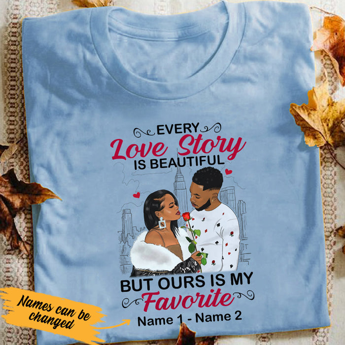 Personalized BWA Couple Love Story T Shirt AG311 30O53 1