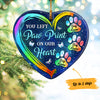 Personalized You Left Paw Prints on My Heart Dog Memorial  Ornament  Heart Ornament NB111 67O36 1