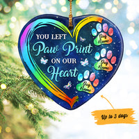 Personalized You Left Paw Prints on My Heart Dog Memorial  Ornament  Heart Ornament NB111 67O36 thumb 1