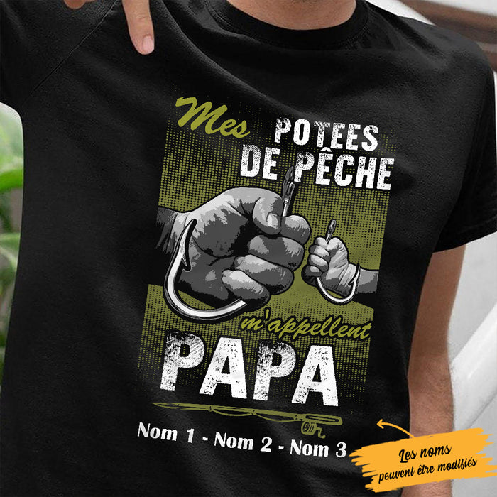 Personalized Dad Fishing  French Papa Pêche T Shirt AP94 26O53 1