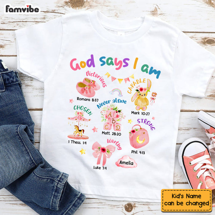Personalized Gift For Granddaughter Gods Says I Am Kid T Shirt - Kid Hoodie - Kid Sweatshirt 31063 1