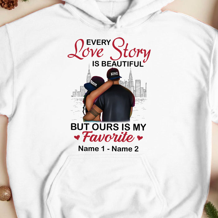 Personalized Black Couple Love Story Hoodie AG111 30O53 1