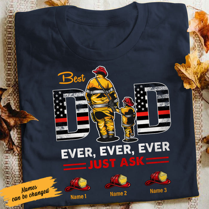 Personalized Dad Grandpa Firefighter T Shirt MY242 30O58 1