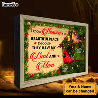 Personalized Gift Heaven Is A Beautiful Place Loss Of Mom Dad Memorial Picture Frame Light Box 31543 thumb 1