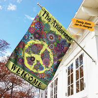 Personalized Hippie Peace Flower Flag JL73 30O36 thumb 1