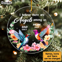 Personalized Gift Hummingbird Memorial Angels Among Us Circle Ornament 30097 thumb 1