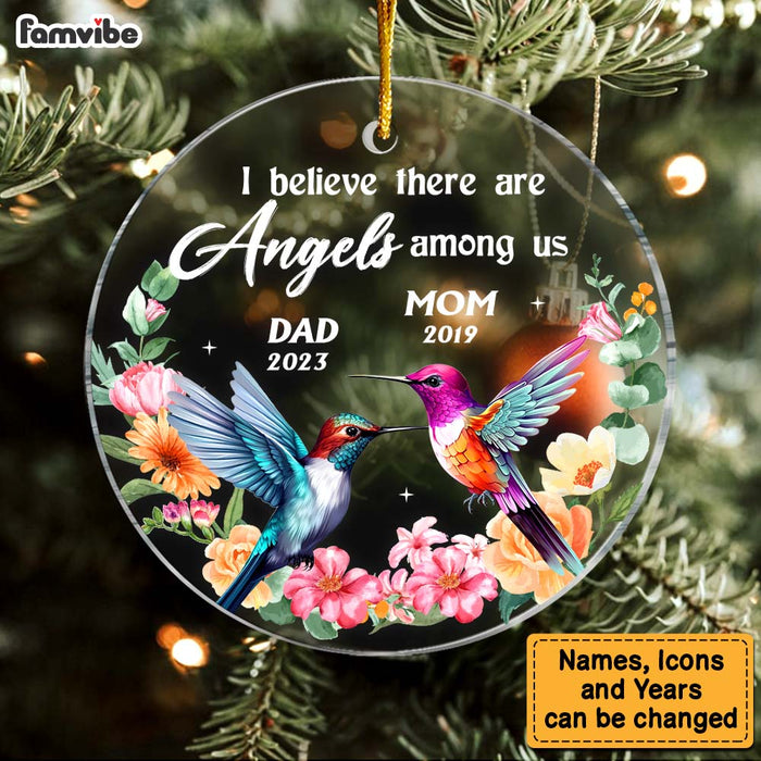 Personalized Gift Hummingbird Memorial Angels Among Us Circle Ornament 30097 1