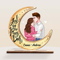 Personalized Couple Love You To The Moon And Back Plaque 22720 thumb 1