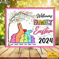 Personalized Easter Gift Bunny Family 2 Layered Separate Wooden Plaque 31717 thumb 1